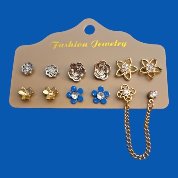 Vintage Flower Post Stud Earrings - Picture 1 of 4